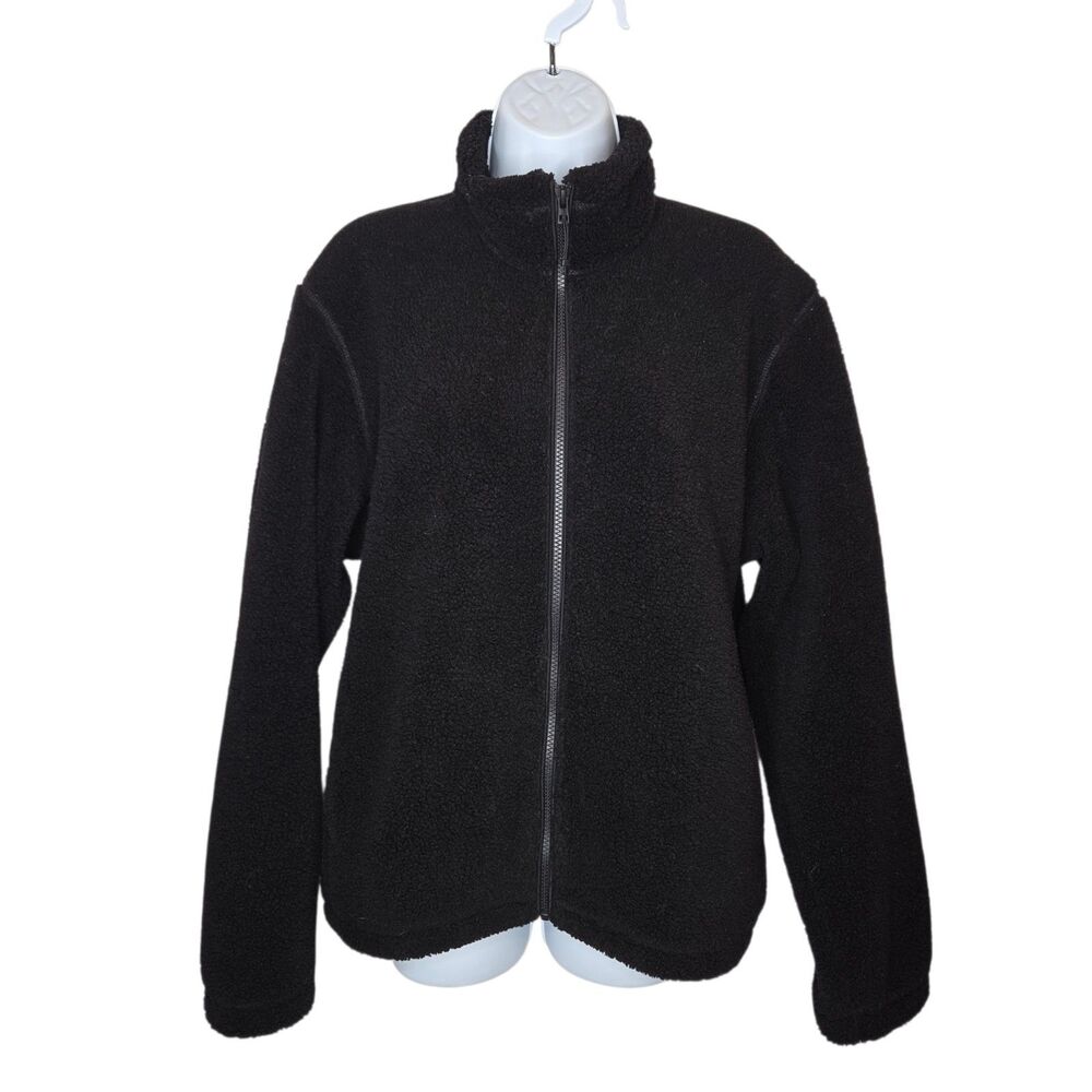 UNIQLO Men's Pile-Lined Fleece Full-Zip Jacket Coat Black Small Gorpcore